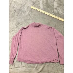 Madewell Women's Mock Neck Sweater Purple Long Sleeve Knit Top Size Small